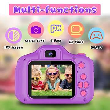 Seckton Upgrade Kids Selfie Camera, Christmas Birthday Gifts for Girls Age 3-9, HD Digital Video Cam...