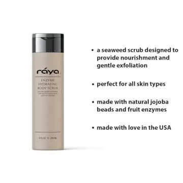 RAYA Enzyme Hydrating Body Scrub 8 oz Orange Vanilla Scent (S-104) | Gentle and Exfoliating Body Scrub | Made with Seaweed, Jojoba Beads, and Fruit Enzymes