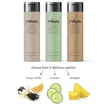 RAYA Enzyme Hydrating Body Scrub 8 oz Orange Vanilla Scent (S-104) | Gentle and Exfoliating Body Scrub | Made with Seaweed, Jojoba Beads, and Fruit Enzymes