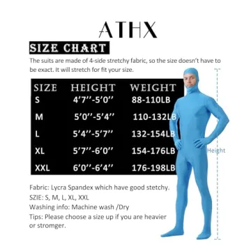 ATHX Spandex Bodysuit for Men's and Women's Costumes