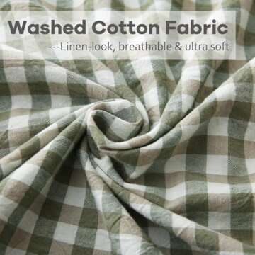 K MASANIJI 2 Pack Sage Green White Plaid Ruffle Throw Pillow Covers 18x18 inches, 100% Cotton Gingham Checkered Farmhouse Decorative Pillow Shams for Bed/Sofa (18x18 inches, Sage Green/White Plaid)