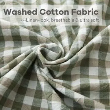 K MASANIJI 2 Pack Sage Green White Plaid Ruffle Throw Pillow Covers 18x18 inches, 100% Cotton Gingham Checkered Farmhouse Decorative Pillow Shams for Bed/Sofa (18x18 inches, Sage Green/White Plaid)