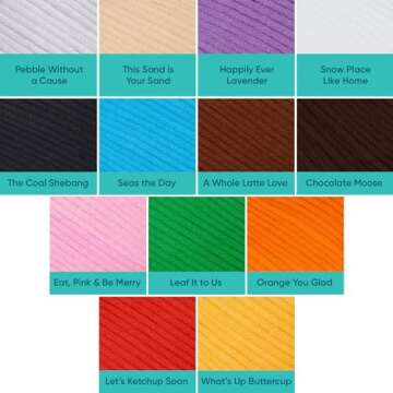 The Woobles Easy Peasy Yarn, Crochet & Knitting Yarn for Beginners with Easy-to-See Stitches - Yarn for Crocheting - Worsted Medium #4 Yarn - Cotton-Nylon Blend