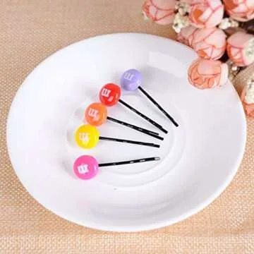 MINLIN 100PCS Mixed Kawaii Flatback Resin Cabochons Resin Chocolate Beans M Miniature Chocolate Bean DIY