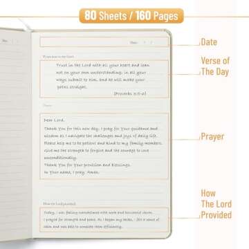 Mr. Pen- Prayer Journal for Women and Men, 8.4"x5.7", 80 Sheets, Light Beige, Bible Journal for Women, Prayer Journal for Woman, Christian Journals for Women, Devotional Journal for Women