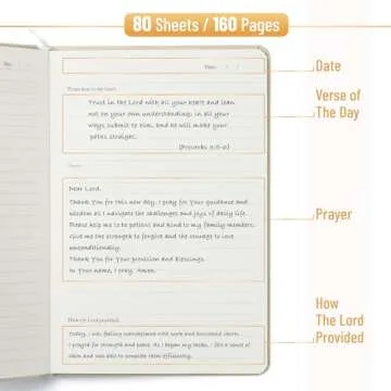 Mr. Pen- Prayer Journal for Women and Men, 8.4"x5.7", 80 Sheets, Light Beige, Bible Journal for Women, Prayer Journal for Woman, Christian Journals for Women, Devotional Journal for Women