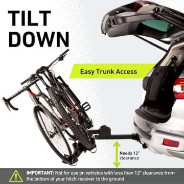 Vibrelli Electric Bike Hitch Rack - 2 Ebike Rack Fits Fat Tire, Mountain Bike, Standard Bicycles - 6...