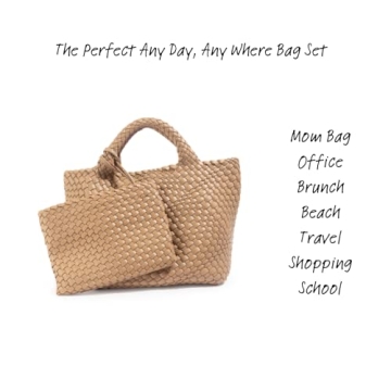 Stylish Woven Tote Bag with Wristlet for Women