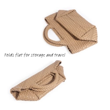 Stylish Woven Tote Bag with Wristlet for Women