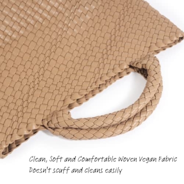 Stylish Woven Tote Bag with Wristlet for Women