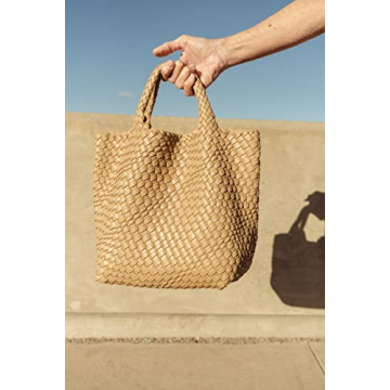Stylish Woven Tote Bag with Wristlet for Women