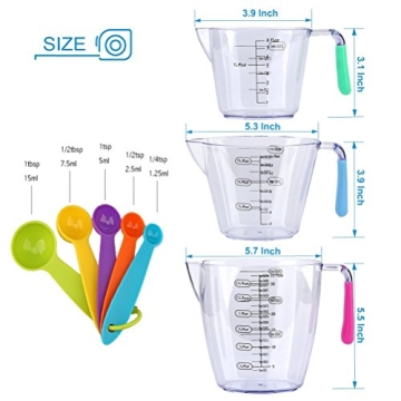 Plastic Measuring Cups and Spoons Set for Precision Cooking