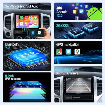 Ultimate 9" Car Radio Stereo for Toyota Tacoma 2005-2015: Android12, WiFi, GPS & More
