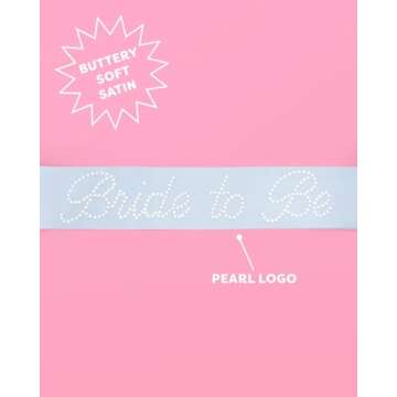 xo, Fetti Bachelorette Blue Pearl Bride to Be Sash | Bach Party Decorations, Engagement Supplies, Something Blue Bridal Shower Gift, Bridesmaid Favors