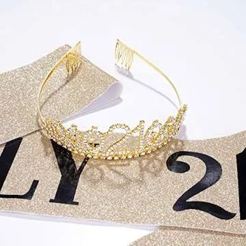 Stunning 21st Birthday Decorations with Tiara and Sash