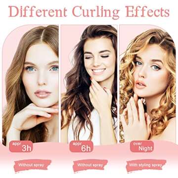 Muleug,Heatless Hair Curler to Sleep in Overnight,Silk Ribbon Heatless Curls for Women Long Hair Styling Tools,Heatless Curling Rod Headband with Scrunchies Hair Clips