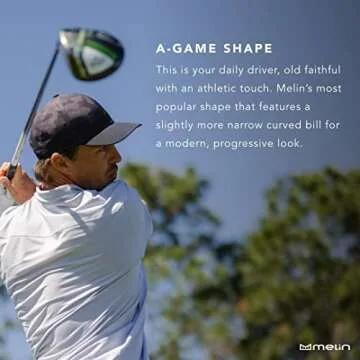 melin A-Game Hydro, Heather Charcoal, Men’s Performance Snapback Hats, Water-Resistant Fitted Baseball Caps for Men & Women, Golf, Running, or Workout Hat, Medium-Large