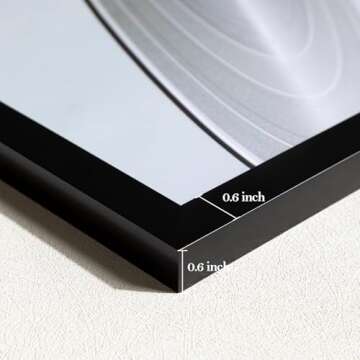 eletecpro 12.5x12.5 Black Record Frame, Sturdy and Lightweight, PVC Album Frame Made to Display Vinyl Records, Home Decor LP Record Frame for Wall Easy to Hang Suit to 12x12 LP Covers, 4 Pack