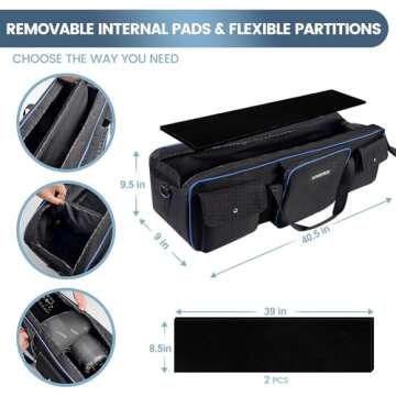YOREPEK Tripod Carrying Case Bag 40.5", Resistant Light Stand Bag with 2 Protective Pads, Photo Stud...