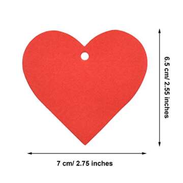 400 Pieces Heart Shape Paper Cutouts Valentine Heart Confetti Paper Gift Tags for Valentine's Day We...