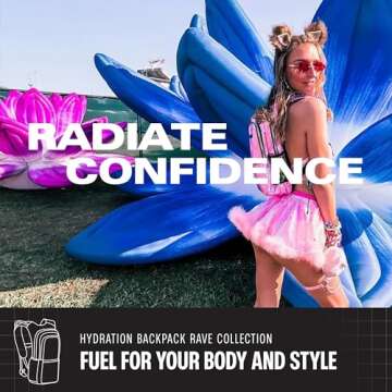 SOJOURNER Rave Hydration Pack Backpack - 2L Water Bladder Included for Festivals, Raves, Hiking, Biking, Climbing, Running and More (Medium) (Holographic - Pink)