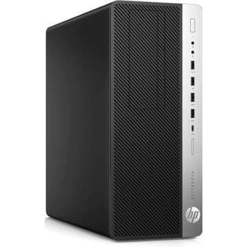 HP EliteDesk 800 G4 Tower Desktop Computer, Intel Core i7-8700 3.2GHz, 32GB DDR4 RAM, 1TB SSD, Keyboard & Mouse, WiFi, Bluetooth, Type-C, Windows 10 Pro (Renewed)
