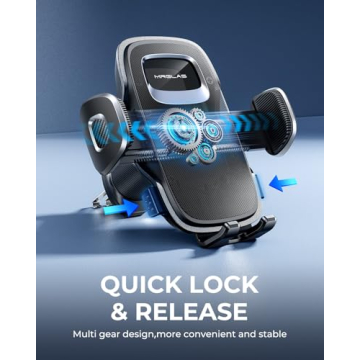 MRGLAS 2024 Car Vent Phone Mount, [Upgraded Vent Clip & Never Fall Off] Universal Handy Phone Holder for Car [One Hand Operation], Cell Phone Automobile Cradle for iPhone and All Smartphones