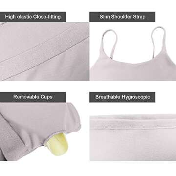 Summer Workout Tops for Women Sports Bras Camisole Crop Padded Tank Tops Cute Cami Shirts Clothes for Teen Girls Grey