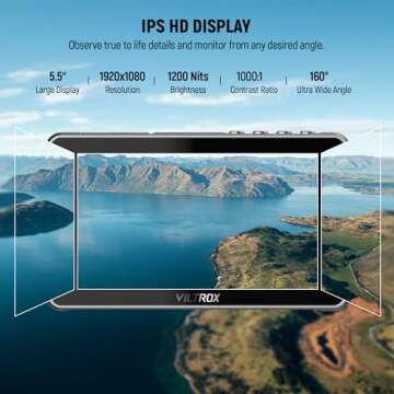 VILTROX DC-550 Pro 5.5" Camera Monitor - 1200 Nits, 4K HDMI, 3D LUT