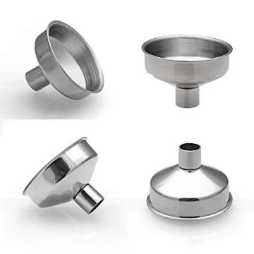 Stainless Steel Mini Funnel for Essential Oil Bottles/Flasks - Set of 6
