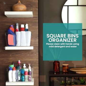 Utopia Kitchen Clear Organizer Bins - 4 Pack Pantry Organizers and Storage Bins - Medium Clear Storage Containers for Organizing - Clear Storage Bins For Fridge, Kitchen Organization and Storage