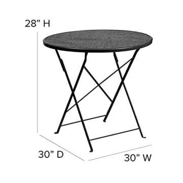 Stylish Flash Furniture 30" Round Folding Patio Table
