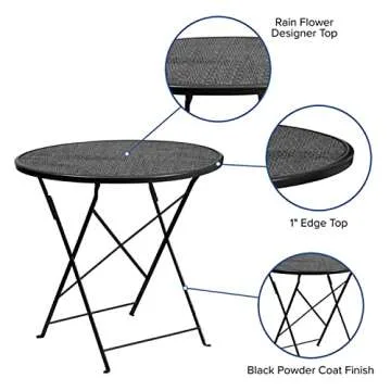 Stylish Flash Furniture 30" Round Folding Patio Table