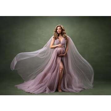 Luxury Tulle Maternity Gown | Elegant Baby Shower & Photoshoot Dress