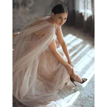 Elegant Dusty Rose Tulle Maternity Gown for Photoshoots