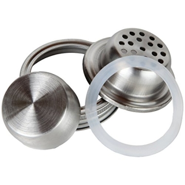 Lily's Home Mason Jar Cocktail Shaker Lid with Silicone Seal for Regular Mouth Canning Jars, Use at ...