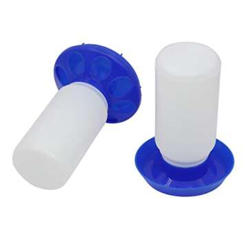 Chicken Feeder and Waterer Set,1 Liter Chick Feeder and 1 Liter Chick Waterer for Poultry
