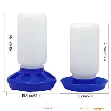 Chicken Feeder and Waterer Set,1 Liter Chick Feeder and 1 Liter Chick Waterer for Poultry