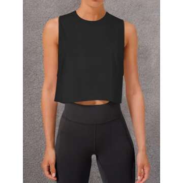 LASLULU Women's Workout Top - Stylish Crop Tank for Fitness
