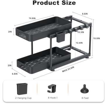 COYACOOL Double Sliding Under Sink Organizers for Home