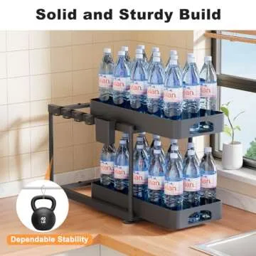 COYACOOL Double Sliding Under Sink Organizers for Home