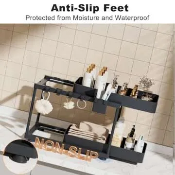 COYACOOL Double Sliding Under Sink Organizers for Home