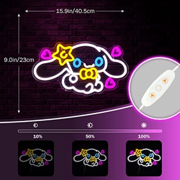 Cute Anime Neon Light - Dimmable LED Decor for Kids