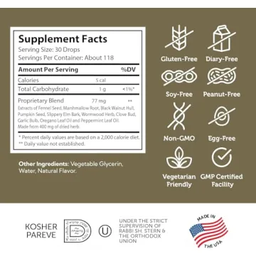 Zahler - ParaGuard Liquid Drops - Gut Health Supplement - Formula has Wormwood, Garlic Bulb, Pumpkin Seed, Clove & More - Natural Support for Humans - Certified Kosher (4 Oz) (4 oz., Drop)
