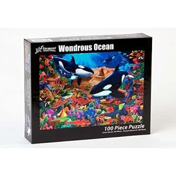 Vermont Christmas Company Wondrous Ocean Jigsaw Puzzle 100 Piece, Large Pieces Perfect for Kids and ...