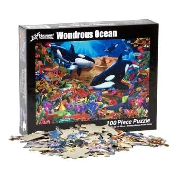 Vermont Christmas Company Wondrous Ocean Jigsaw Puzzle 100 Piece, Large Pieces Perfect for Kids and Seniors