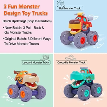 OCATO Monster Truck Toys for Toddlers 1-3 Years