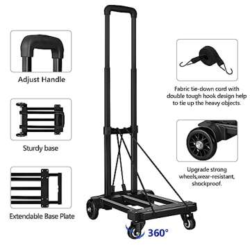 KEDSUM Folding Hand Truck - Lightweight & Durable Utility Cart for Easy Transport
