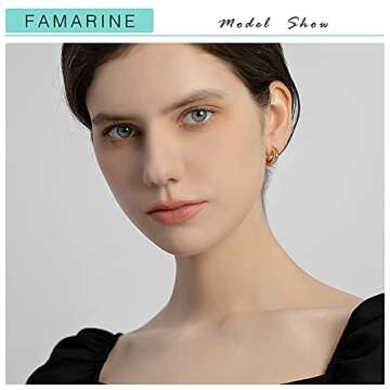 FAMARINE Small Gold Hoop Earrings for Men & Women - 5/8" Huggie Hoops in 14K Gold Plating