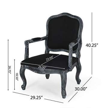 Christopher Knight Home Andrea Upholstered Dining Armchair - Wood - Black/Gray (Set of 2)